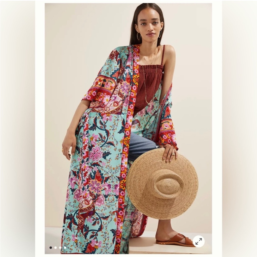 Anthropologie Radiant Floral Kimono Preowned 062/325 - Picture 2 of 8